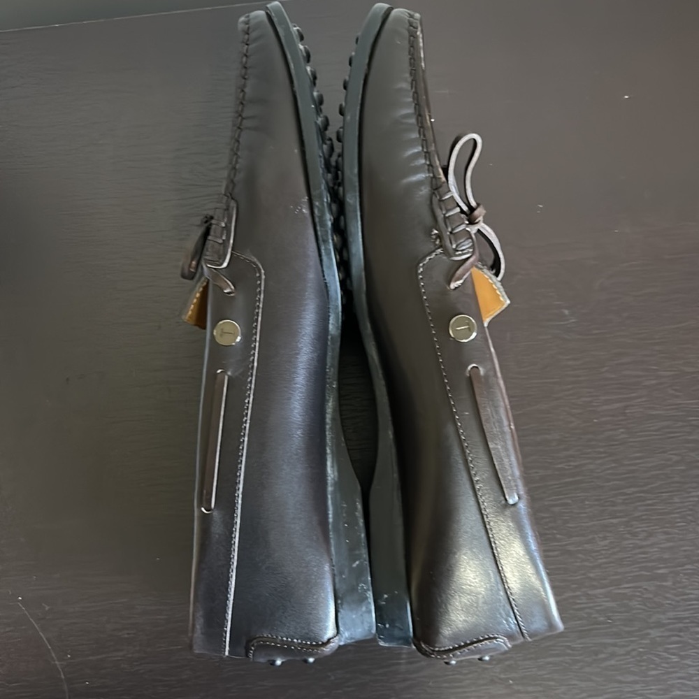 TODS CITY GOMMINO LEATHER DRIVING SHOES Mens Dark Brown Italian Sz 40 US 8 - Picture 11 of 14